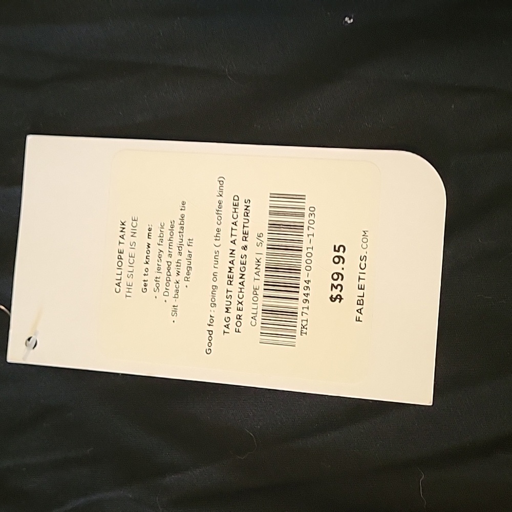 Fabletics Small Black Split Back Tank - Picture 2 of 3